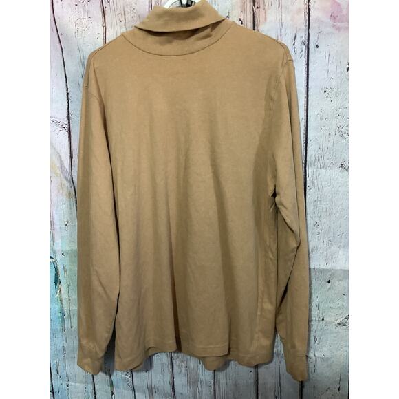 Vintage Lands End Men’s Turtleneck Tan Large Cotton - Picture 5 of 6